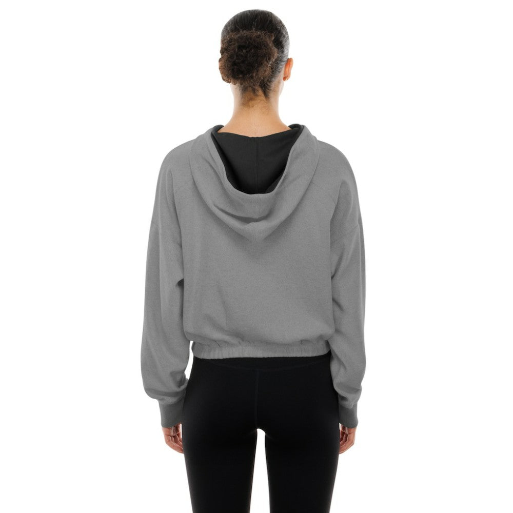 Baltimore Orioles New Era Women's Reversed Out French Terry Quarter-Zip Banded Crop Hoodie - MLB