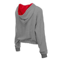 Philadelphia Phillies New Era Women's Reversed Out French Terry Quarter-Zip Banded Crop Hoodie - MLB