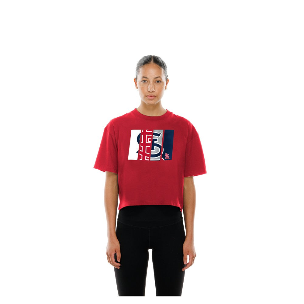 St. Louis Cardinals New Era Women's Boxy Foil Logo T-Shirt - MLB