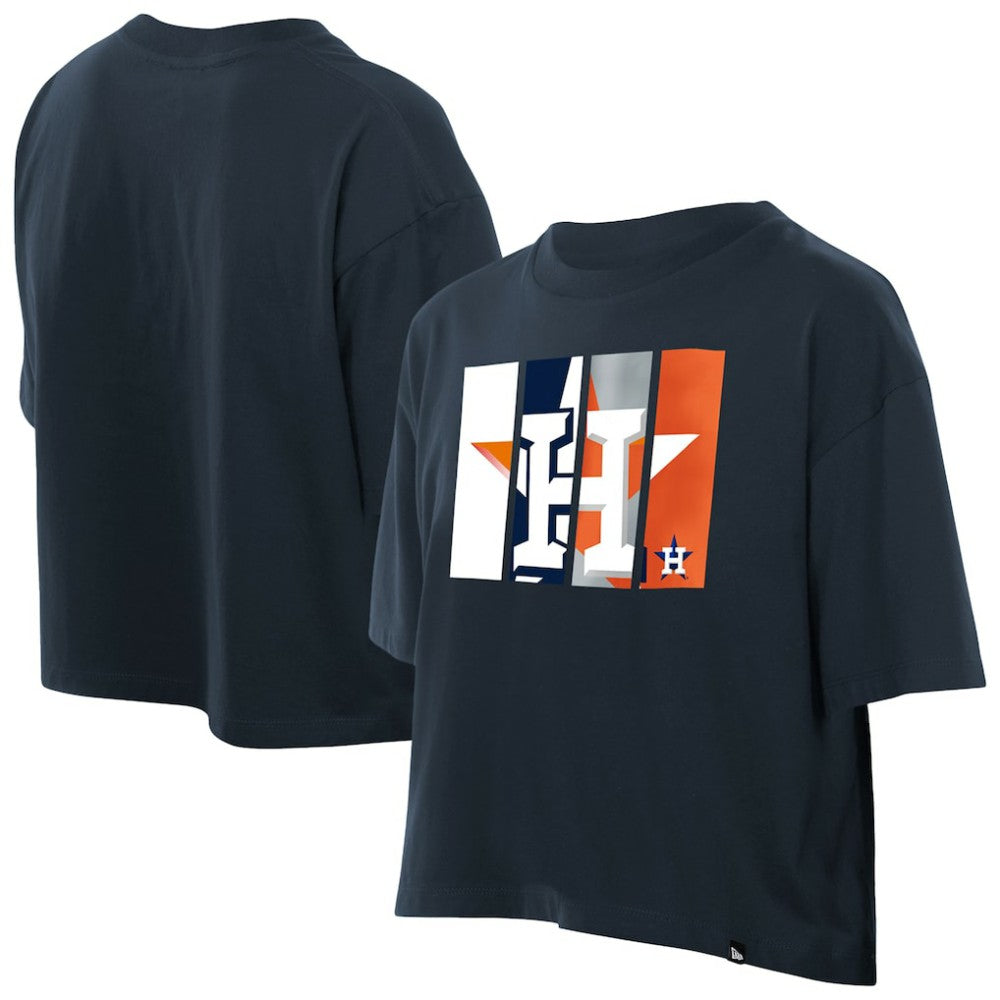 Houston Astros New Era Women's Boxy Foil Logo T-Shirt - MLB