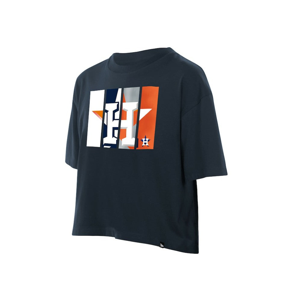 Houston Astros New Era Women's Boxy Foil Logo T-Shirt - MLB