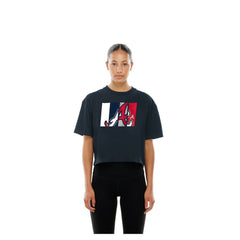 Atlanta Braves New Era Women's Boxy Foil Logo T-Shirt - MLB