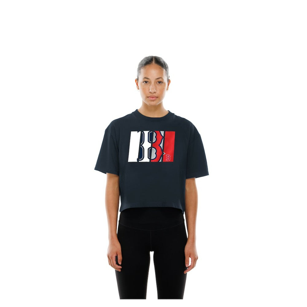Boston Red Sox New Era Women's Boxy Foil Logo T-Shirt - MLB