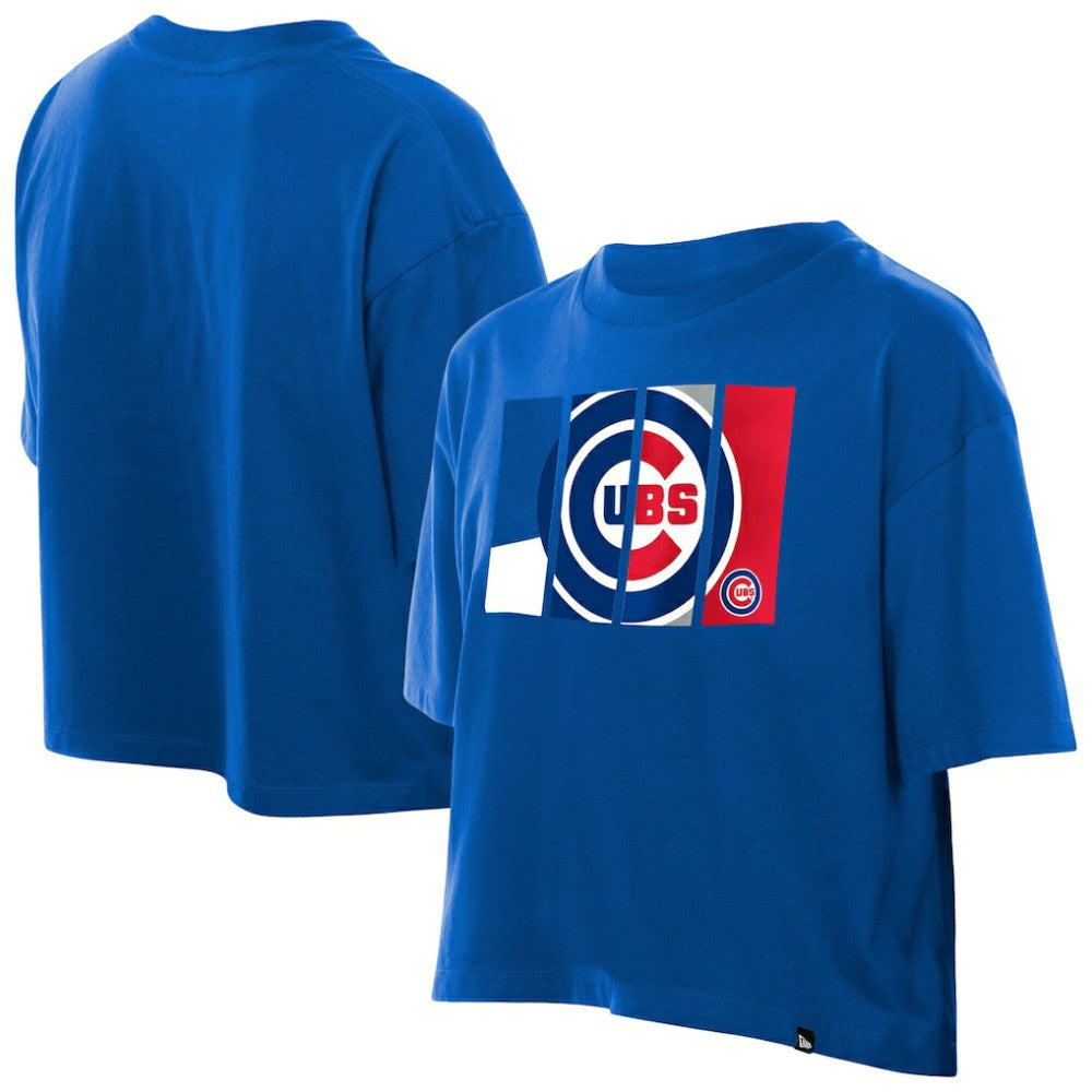 Chicago Cubs New Era Women's Boxy Foil Logo T-Shirt - MLB