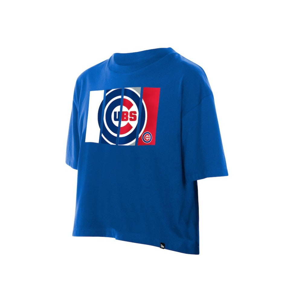 Chicago Cubs New Era Women's Boxy Foil Logo T-Shirt - MLB