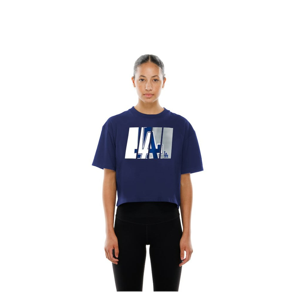 Los Angeles Dodgers New Era Women's Boxy Foil Logo T-Shirt - MLB