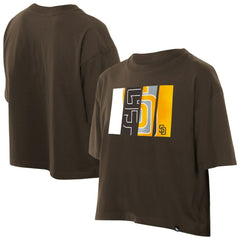 San Diego Padres New Era Women's Boxy Foil Logo T-Shirt - MLB