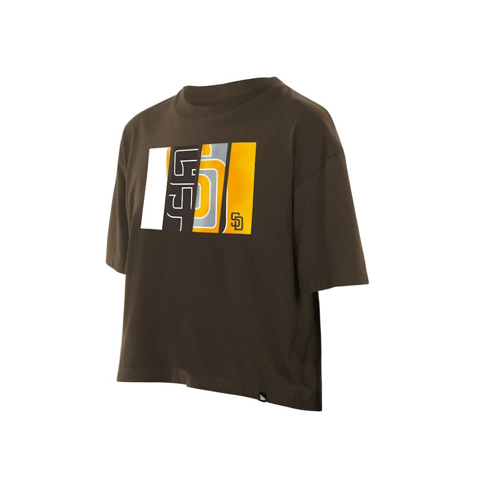 San Diego Padres New Era Women's Boxy Foil Logo T-Shirt - MLB