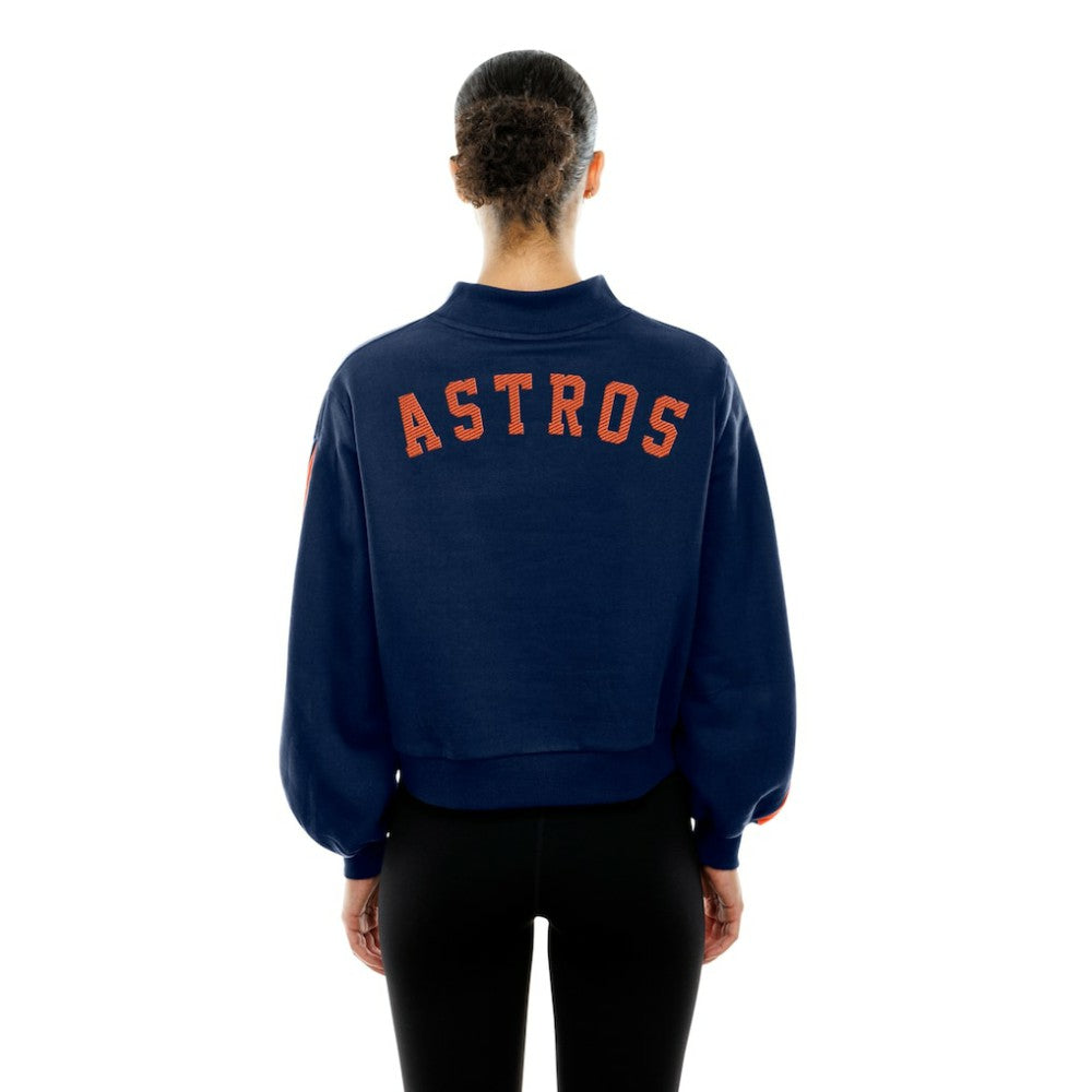 Houston Astros New Era Women's Mock Neck Balloon Sleeve Sweatshirt - MLB