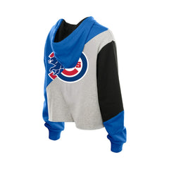 Chicago Cubs New Era Women's Upcycled Color Block Cropped Boxy Hoodie Hoodies - MLB