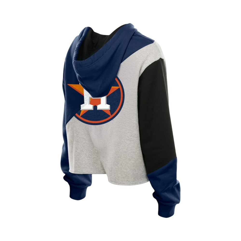 Houston Astros New Era Women's Upcycled Color Block Cropped Boxy Hoodie Hoodies - MLB