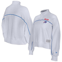 New Era Buffalo Bills Female Adult White Functional Fandom Quarter-Zip Sweatshirt | NFL