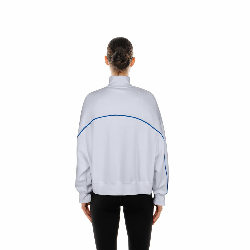 New Era Buffalo Bills Female Adult White Functional Fandom Quarter-Zip Sweatshirt | NFL