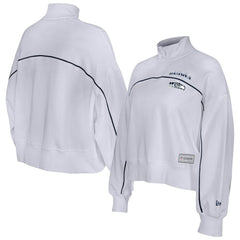 New Era Seattle Seahawks Female Adult White Functional Fandom Quarter-Zip Sweatshirt | NFL