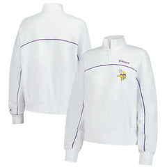 New Era Minnesota Vikings Female Adult White Functional Fandom Quarter-Zip Sweatshirt | NFL