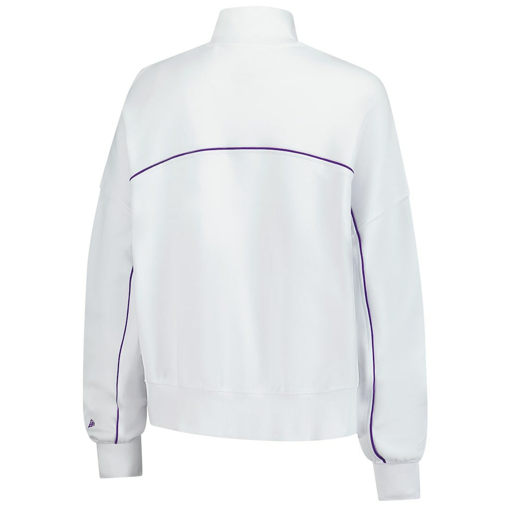 New Era Minnesota Vikings Female Adult White Functional Fandom Quarter-Zip Sweatshirt | NFL