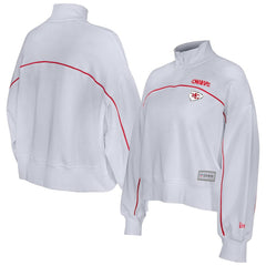 New Era Kansas City Chiefs Female Adult White Functional Fandom Quarter-Zip Sweatshirt | NFL