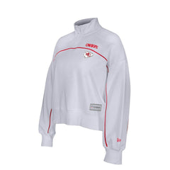 New Era Kansas City Chiefs Female Adult White Functional Fandom Quarter-Zip Sweatshirt | NFL