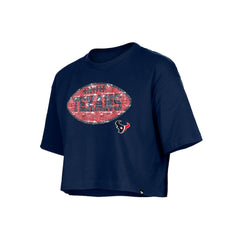 Houston Texans New Era Girl's Flip Sequin Boxy T-Shirt Navy | NFL