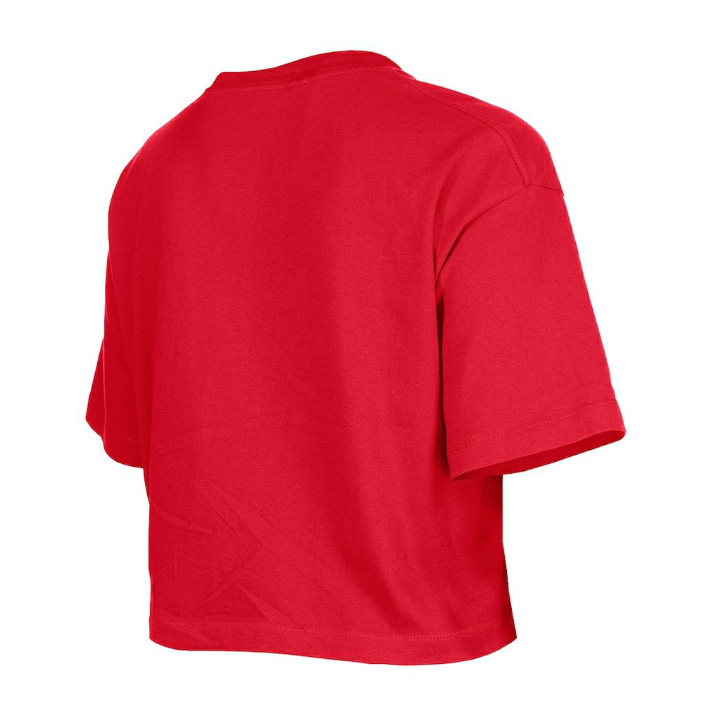 Kansas City Chiefs New Era Girl's Flip Sequin Boxy T-Shirt Red | NFL
