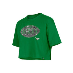 Philadelphia Eagles New Era Girl's Flip Sequin Boxy T-Shirt Kelly Green | NFL