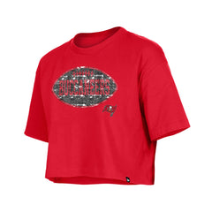 Tampa Bay Buccaneers New Era Girl's Flip Sequin Boxy T-Shirt Red | NFL