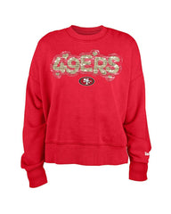 San Francisco 49ers New Era Girl's Flip Sequin Sweatshirt Scarlet | NFL
