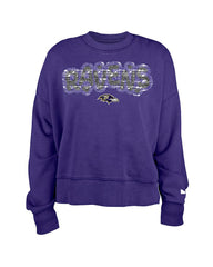 Baltimore Ravens New Era Girl's Flip Sequin Sweatshirt Purple | NFL