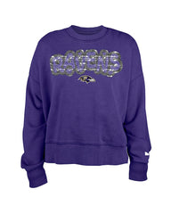 Baltimore Ravens New Era Girl's Flip Sequin Sweatshirt Purple | NFL