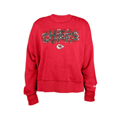 Kansas City Chiefs New Era Girl's Flip Sequin Sweatshirt Red | NFL