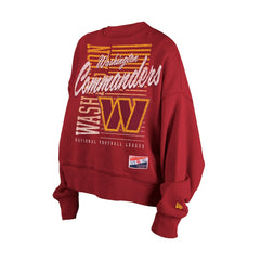 Washington Commanders New Era Women's Oversized Throwback Mineral Wash Crew Neck Sweatshirt Black | NFL