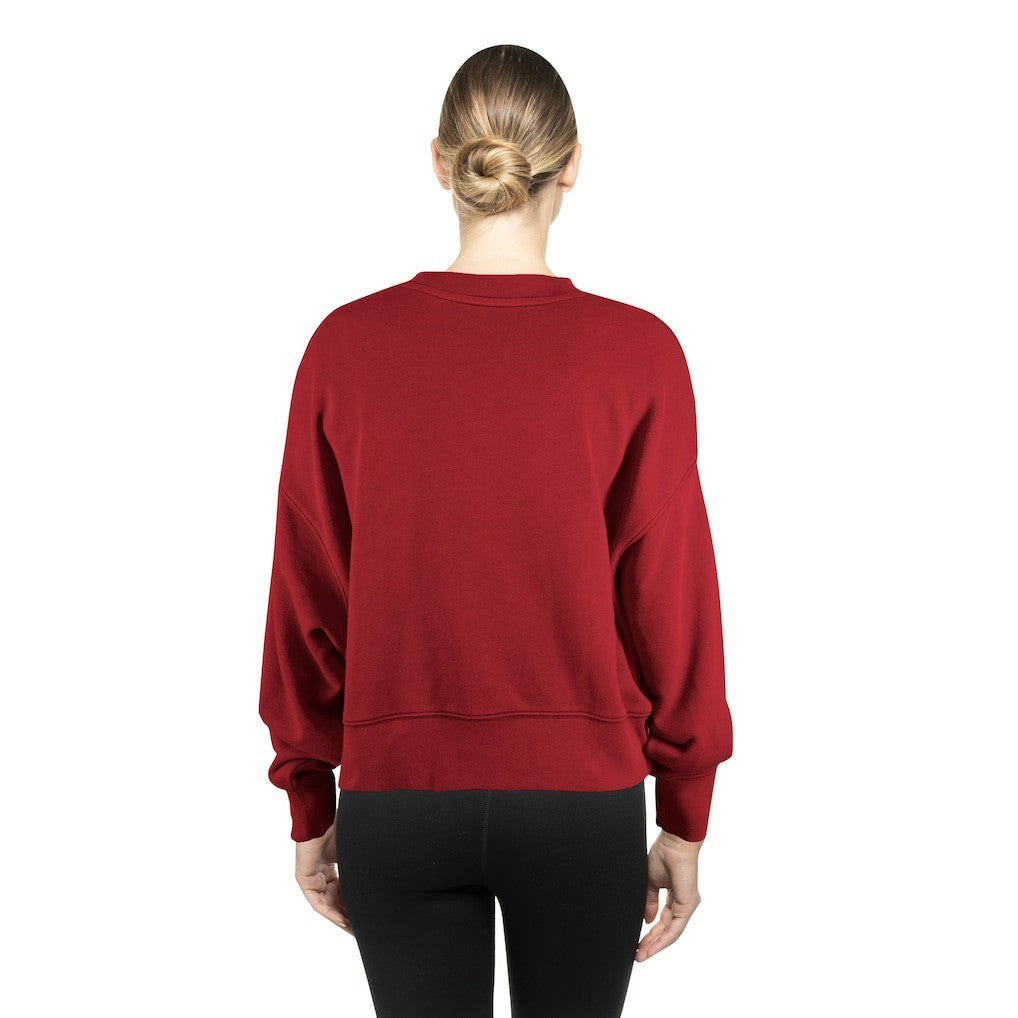Washington Commanders New Era Women's Oversized Throwback Mineral Wash Crew Neck Sweatshirt Black | NFL