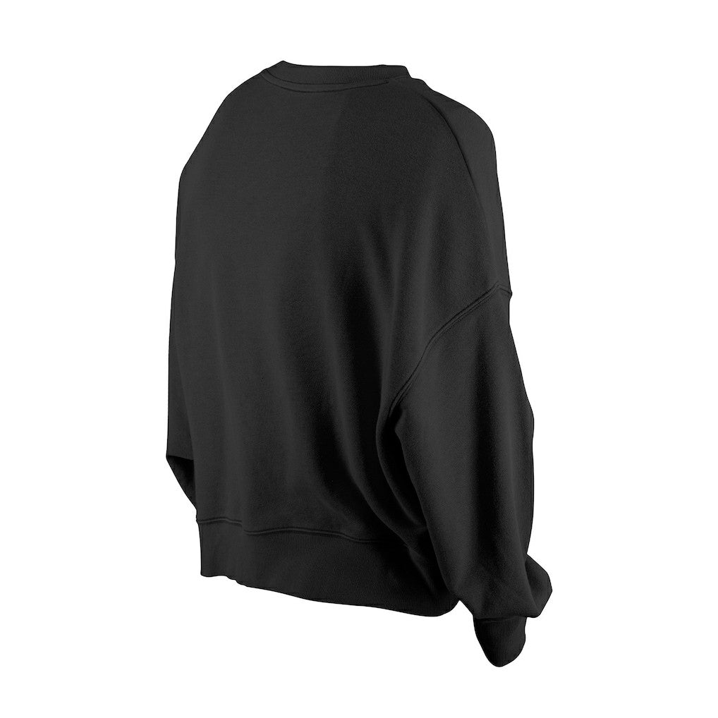 Baltimore Ravens New Era Women's Oversized Throwback Mineral Wash Crew Neck Sweatshirt Black | NFL