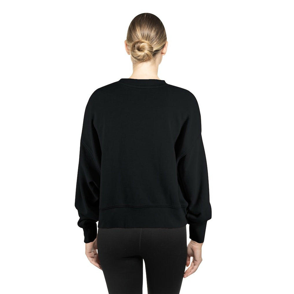 Philadelphia Eagles New Era Women's Oversized Throwback Mineral Wash Crew Neck Sweatshirt Black | NFL