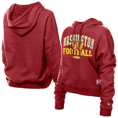 Washington Commanders New Era Women's Throwback Boxy Hoodie Sweatshirt Burgundy | NFL