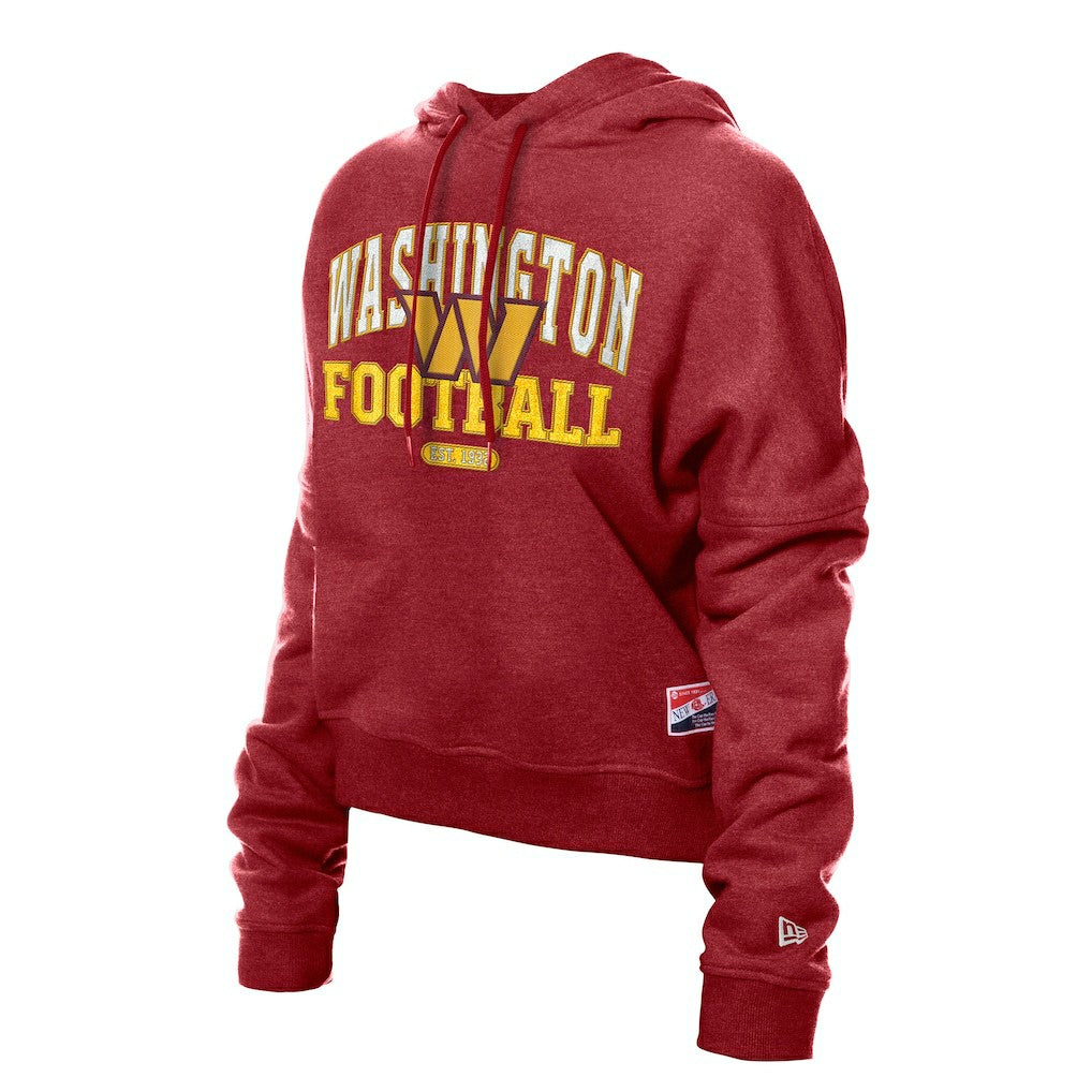 Washington Commanders New Era Women's Throwback Boxy Hoodie Sweatshirt Burgundy | NFL