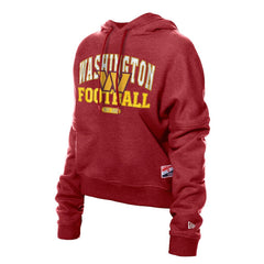 Washington Commanders New Era Women's Throwback Boxy Hoodie Sweatshirt Burgundy | NFL