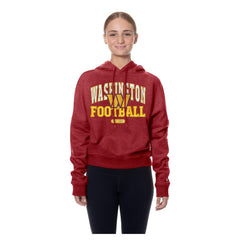 Washington Commanders New Era Women's Throwback Boxy Hoodie Sweatshirt Burgundy | NFL