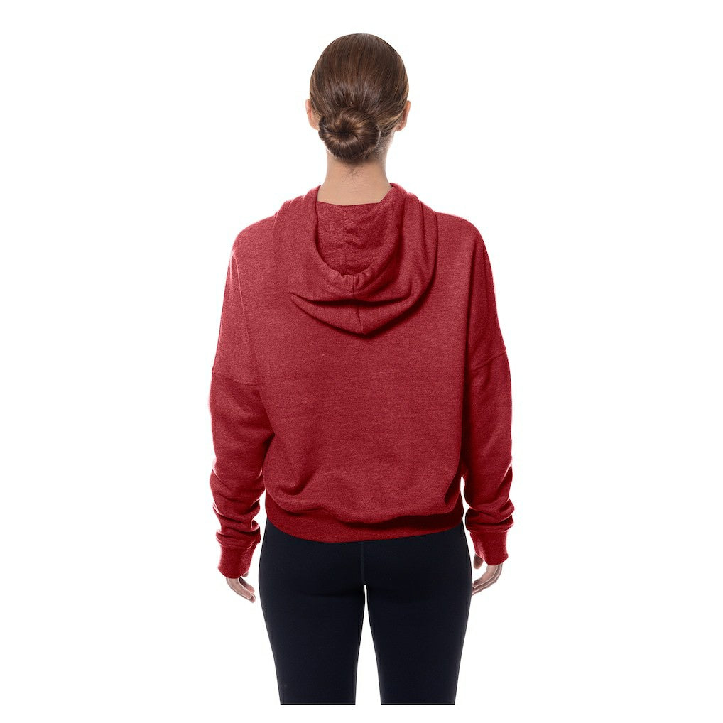 Washington Commanders New Era Women's Throwback Boxy Hoodie Sweatshirt Burgundy | NFL