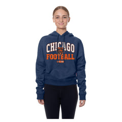 Chicago Bears New Era Women's Throwback Boxy Hoodie Sweatshirt Navy | NFL
