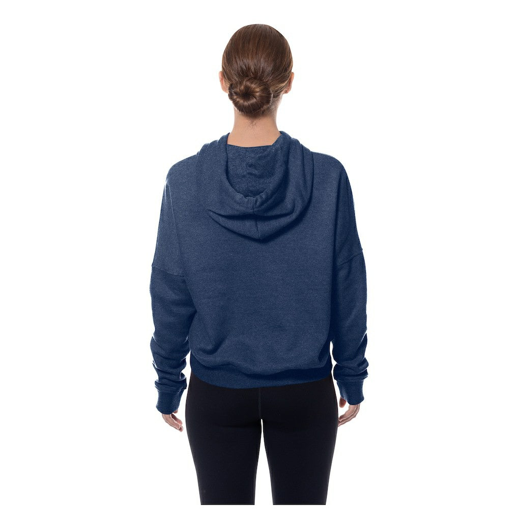 Chicago Bears New Era Women's Throwback Boxy Hoodie Sweatshirt Navy | NFL