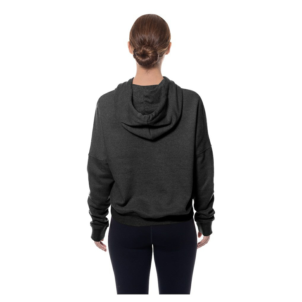 Pittsburgh Steelers New Era Women's Throwback Boxy Hoodie Sweatshirt Black | NFL