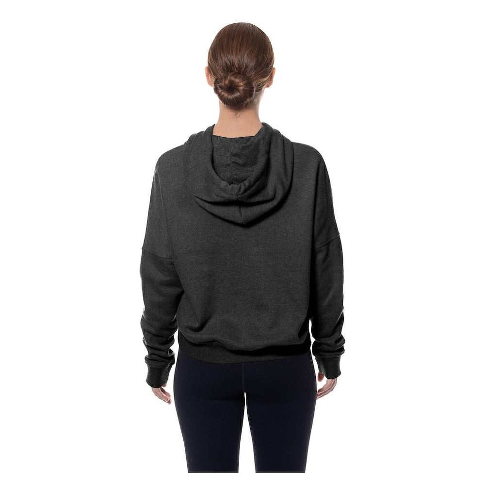 Pittsburgh Steelers New Era Women's Throwback Boxy Hoodie Sweatshirt Black | NFL