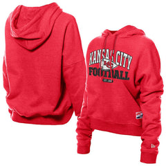 Kansas City Chiefs New Era Women's Throwback Boxy Hoodie Sweatshirt Red | NFL