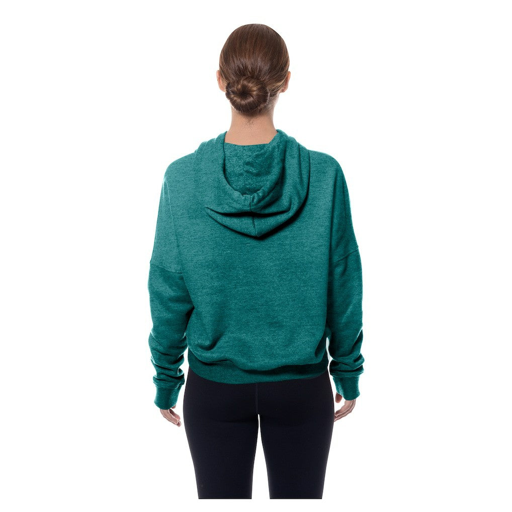 Miami Dolphins New Era Women's Throwback Boxy Hoodie Sweatshirt Aqua | NFL