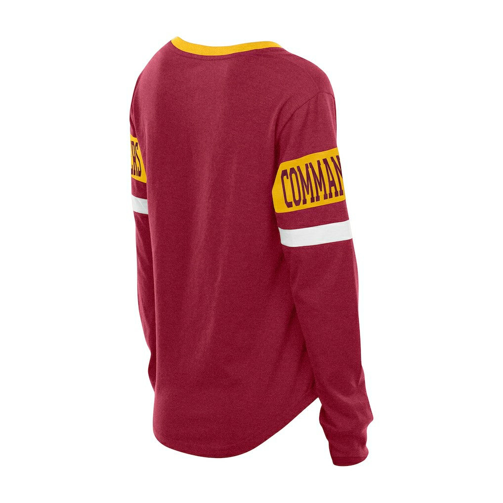 Washington Commanders New Era Women's Throwback Lace-Up Long-Sleeve T-Shirt Burgundy | NFL