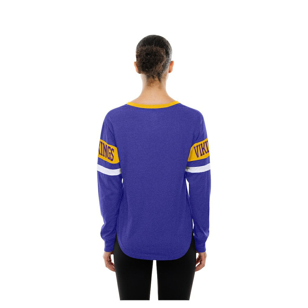 Minnesota Vikings New Era Women's Throwback Lace-Up Long-Sleeve T-Shirt Purple | NFL