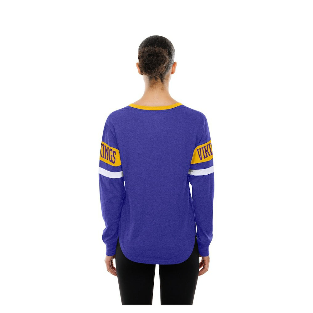 Minnesota Vikings New Era Women's Throwback Lace-Up Long-Sleeve T-Shirt Purple | NFL