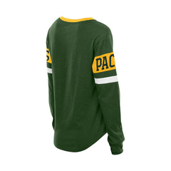 Green Bay Packers New Era Women's Throwback Lace-Up Long-Sleeve T-Shirt Green | NFL