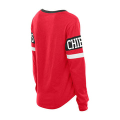 Kansas City Chiefs New Era Women's Throwback Lace-Up Long-Sleeve T-Shirt Red | NFL